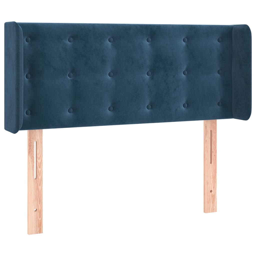 vidaXL Čelo postele typu ušák tmavě modrá 93x16x78/88 cm samet
