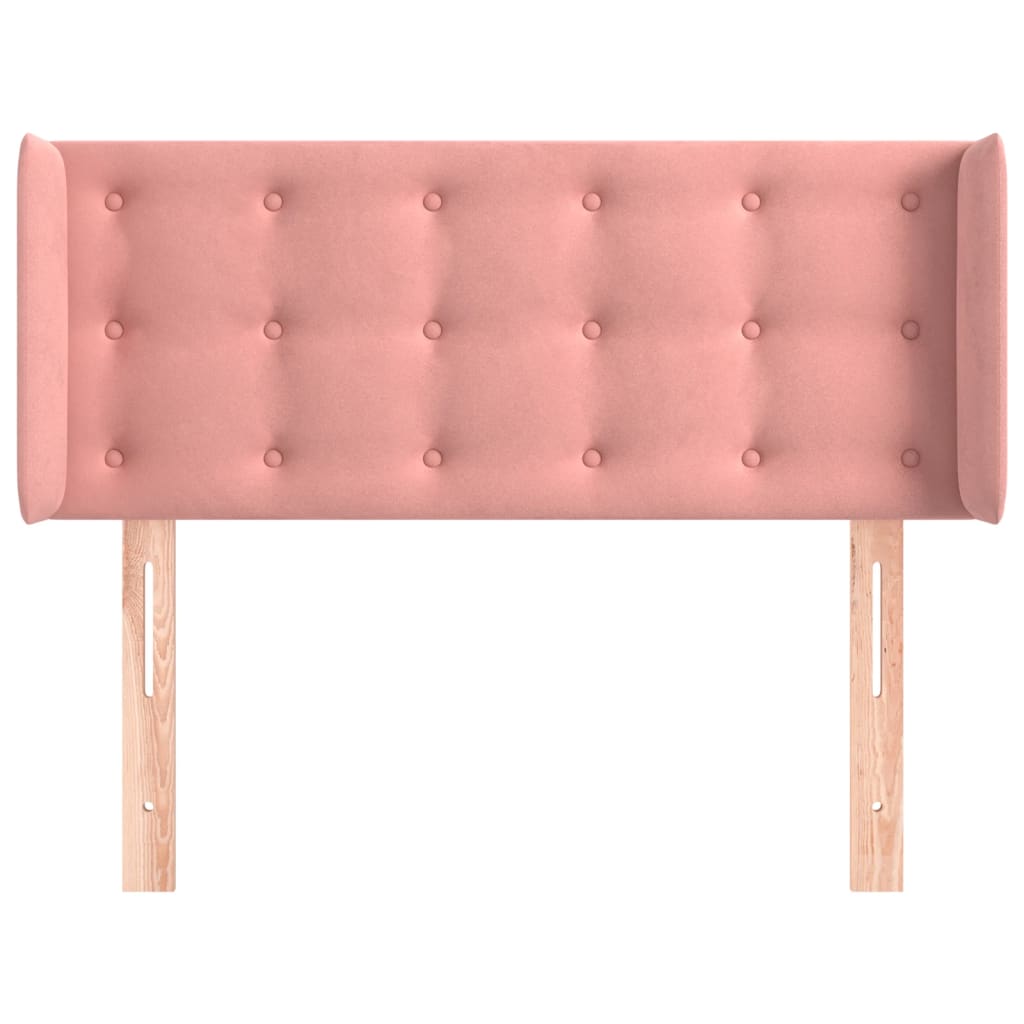vidaXL Hoofdbord met randen 93x16x78/88 cm fluweel roze afbeelding