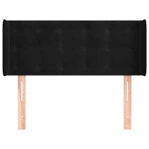 Čelo postele typu ušák černé 103 x 16 x 78/88 cm samet - obrázek 3