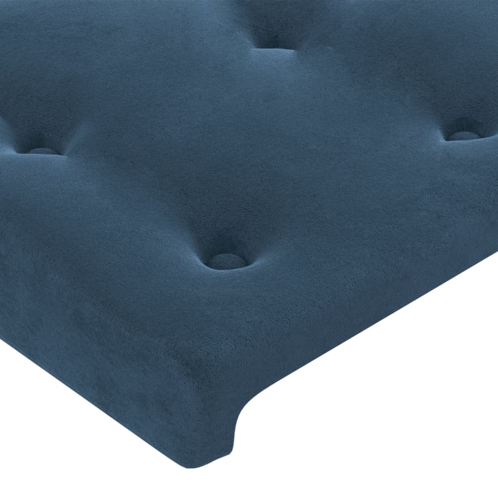 Tăblie pat cu aripioare albastru închis 103x16x78/88 cm catifea
