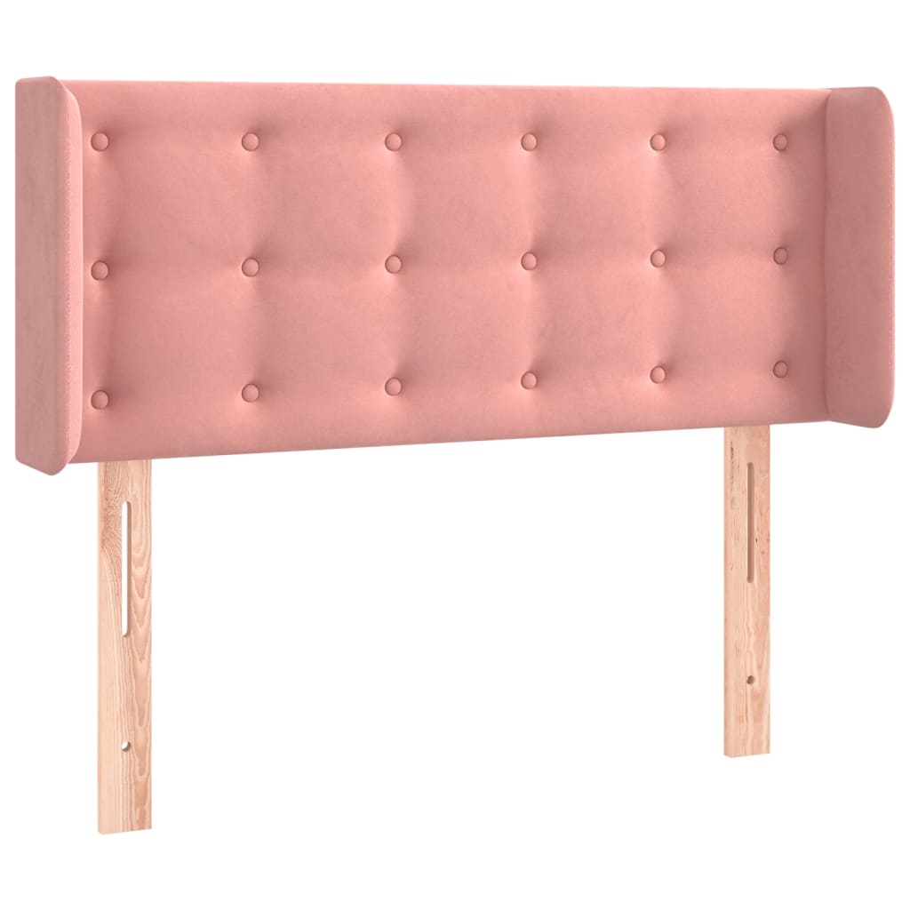 vidaXL Čelo postele typu ušák růžová 103 x 16 x 78/88 cm samet