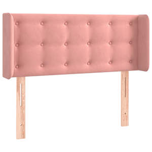 Čelo postele typu ušák růžová 103 x 16 x 78/88 cm samet - obrázek 2