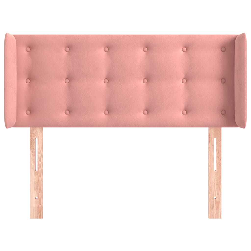 vidaXL Hoofdbord met randen 103x16x78/88 cm fluweel roze afbeelding