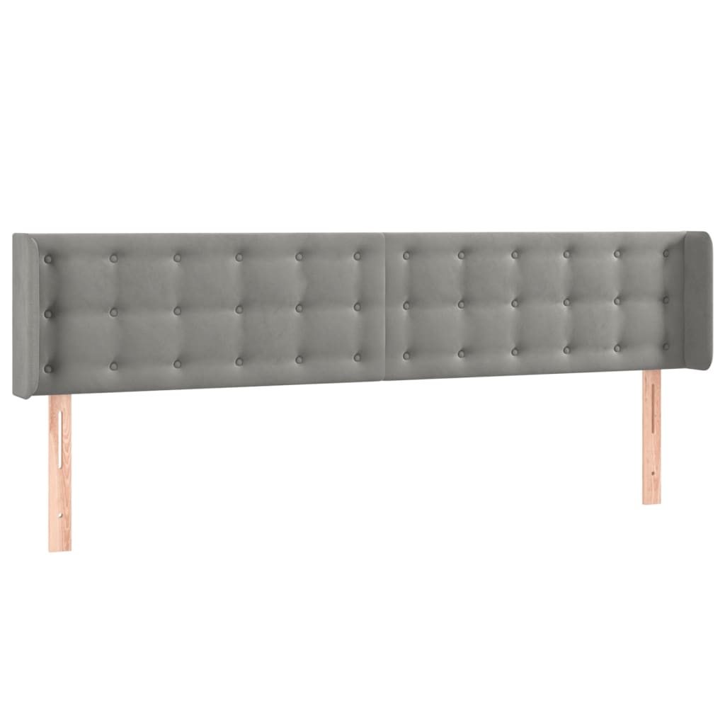 vidaXL Čelo postele typu ušák světle šedé 163x16x78/88 cm samet