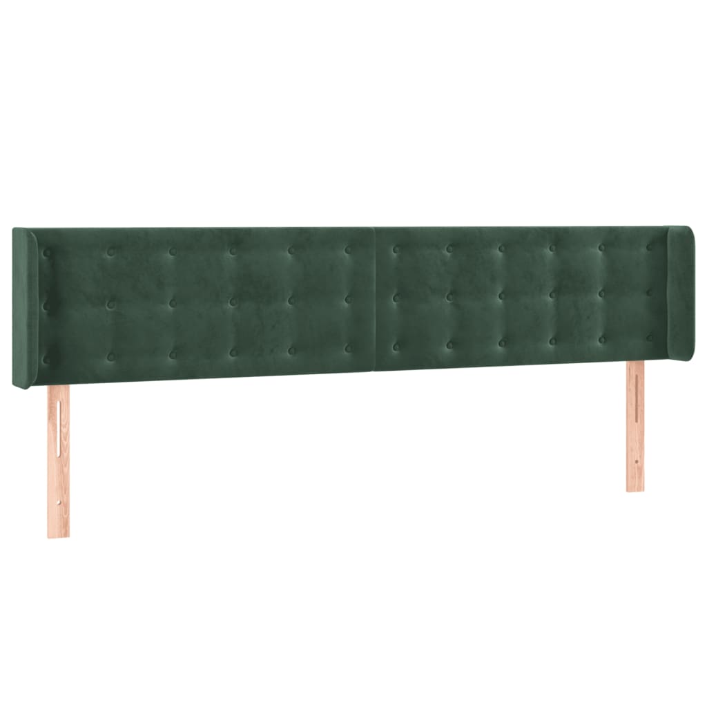 vidaXL Čelo postele typu ušák tmavě zelená 163x16x78/88 cm samet
