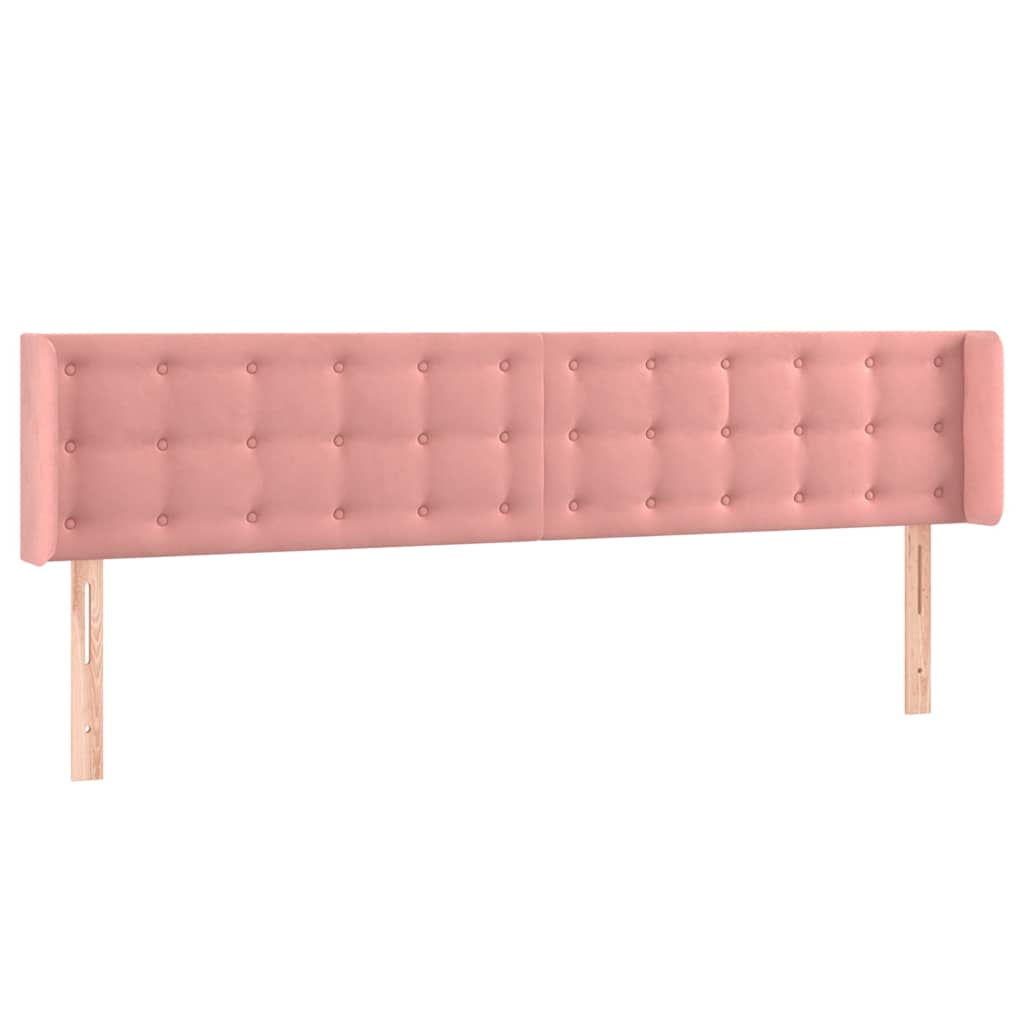 vidaXL Hoofdbord met randen 163x16x78/88 cm fluweel roze, foto 3