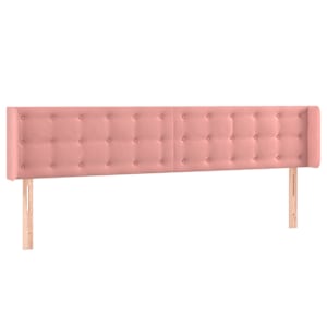 Čelo postele typu ušák růžová 163x16x78/88 cm samet - obrázek 2