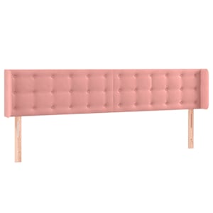 Čelo postele typu ušák růžová 183x16x78/88 cm samet - obrázek 2