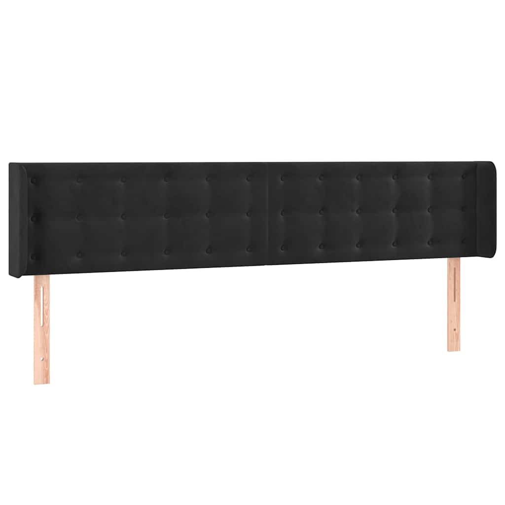 vidaXL Čelo postele typu ušák černé 203x16x78/88 cm samet