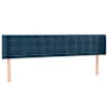 vidaXL voodipeats servadega, tumesinine, 203x16x78/88 cm, samet