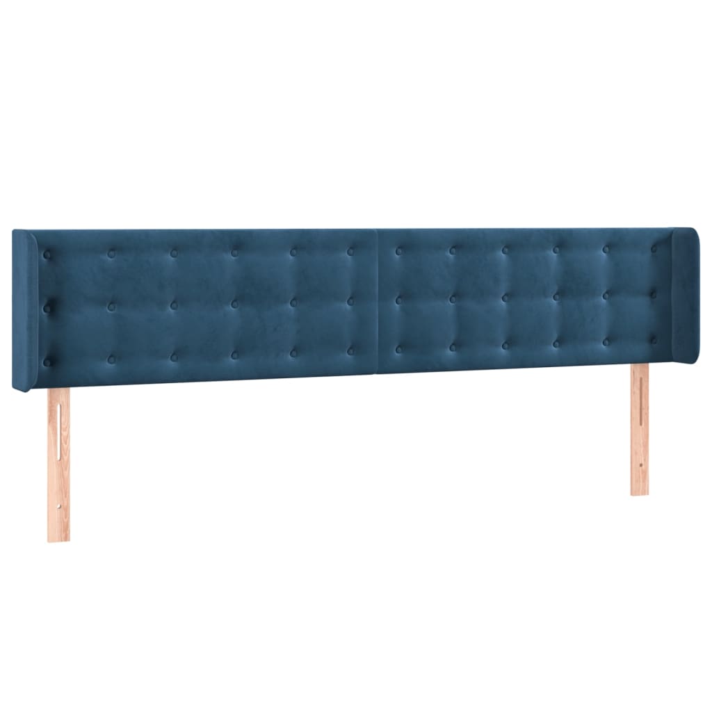 vidaXL Čelo postele typu ušák tmavě modrá 203x16x78/88 cm samet