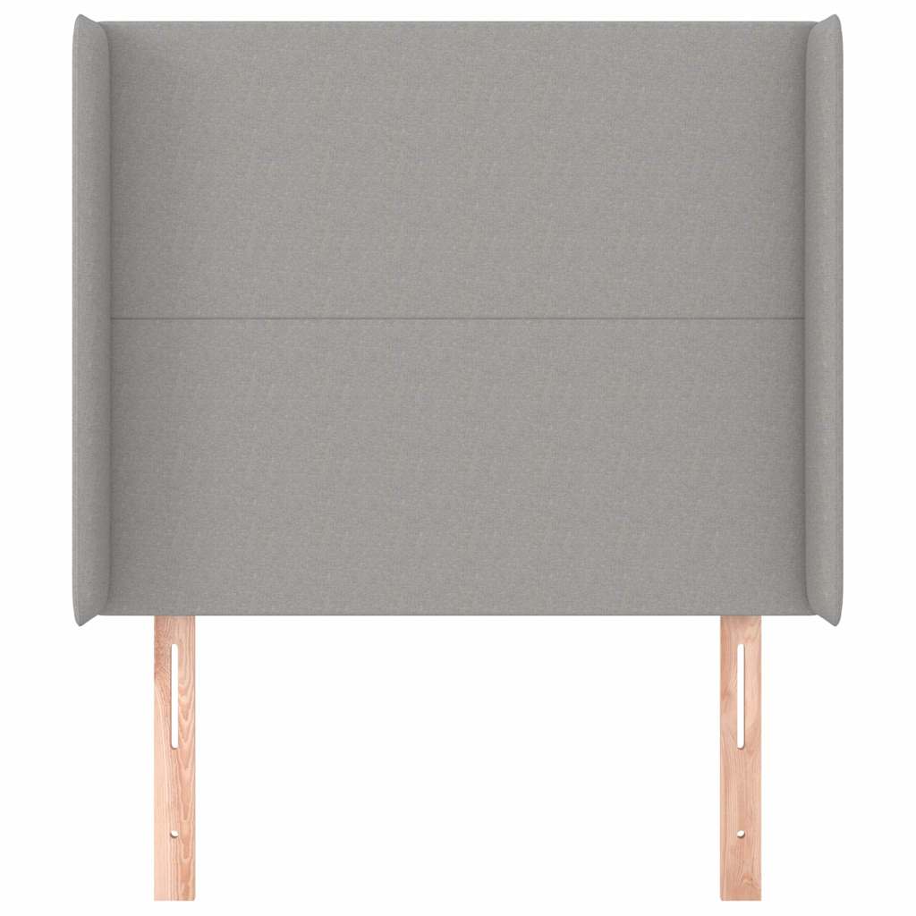 vidaXL Hoofdbord met randen 83x16x118/128 cm stof lichtgrijs grijs, foto 2