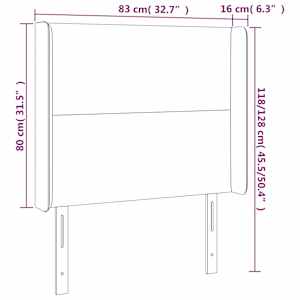 Čelo postele typu ušák tmavě šedé 83x16x118/128 cm textil - obrázek 9