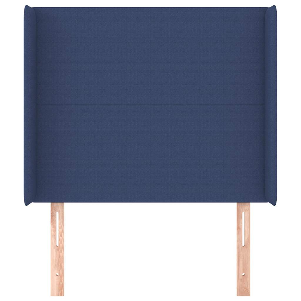 vidaXL Hoofdbord met randen 83x16x118/128 cm stof blauw, foto 2