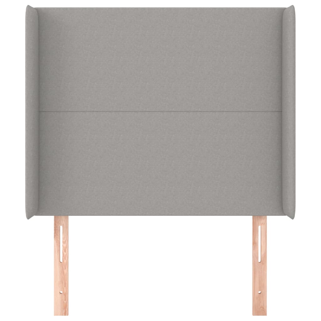 vidaXL Hoofdbord met randen 93x16x118/128 cm stof lichtgrijs afbeelding