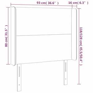 Čelo postele typu ušák černé 93x16x118/128 cm textil - obrázek 9