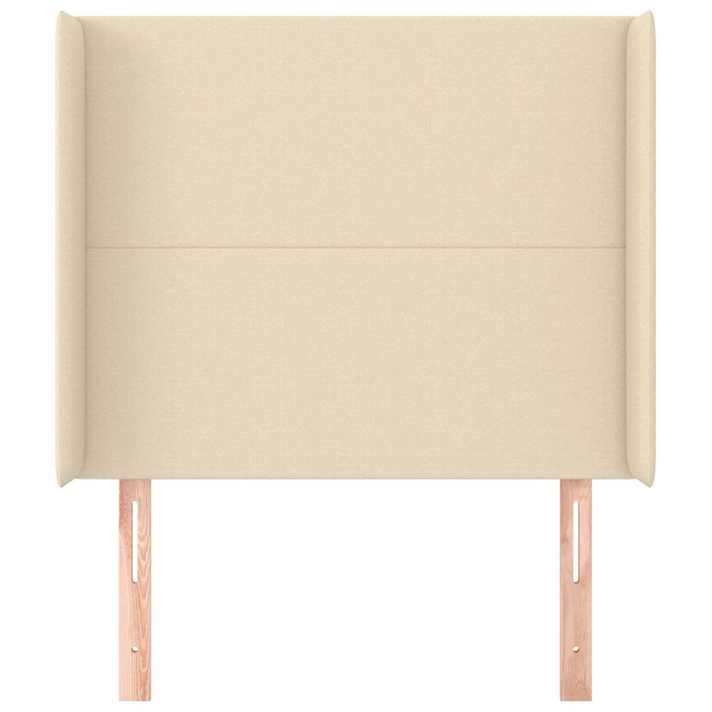 vidaXL Hoofdbord met randen 93x16x118/128 cm stof crèmekleurig, foto 2