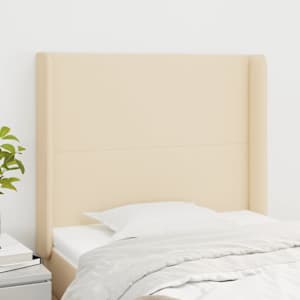 Čelo postele typu ušák krémové 93x16x118/128 cm textil - obrázek 1