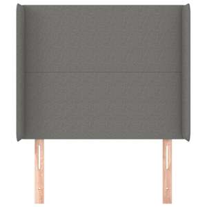 Čelo postele typu ušák tmavě šedé 103x16x118/128 cm textil - obrázek 3
