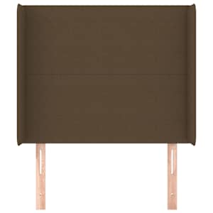 Čelo postele typu ušák tmavě hnědé 103x16x118/128 cm textil - obrázek 3