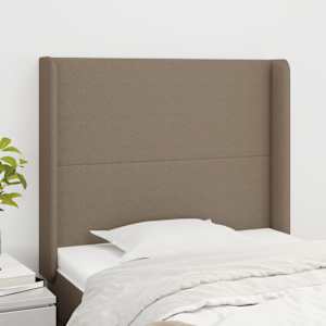 Vzglavje z ušesi taupe 103x16x118/128 cm blago