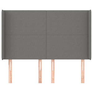 Čelo postele typu ušák tmavě šedé 147x16x118/128 cm textil - obrázek 3