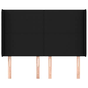 Čelo postele typu ušák černé 147x16x118/128 cm textil - obrázek 3