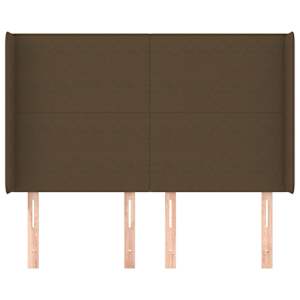 Čelo postele typu ušák tmavě hnědé 147x16x118/128 cm textil - obrázek 3