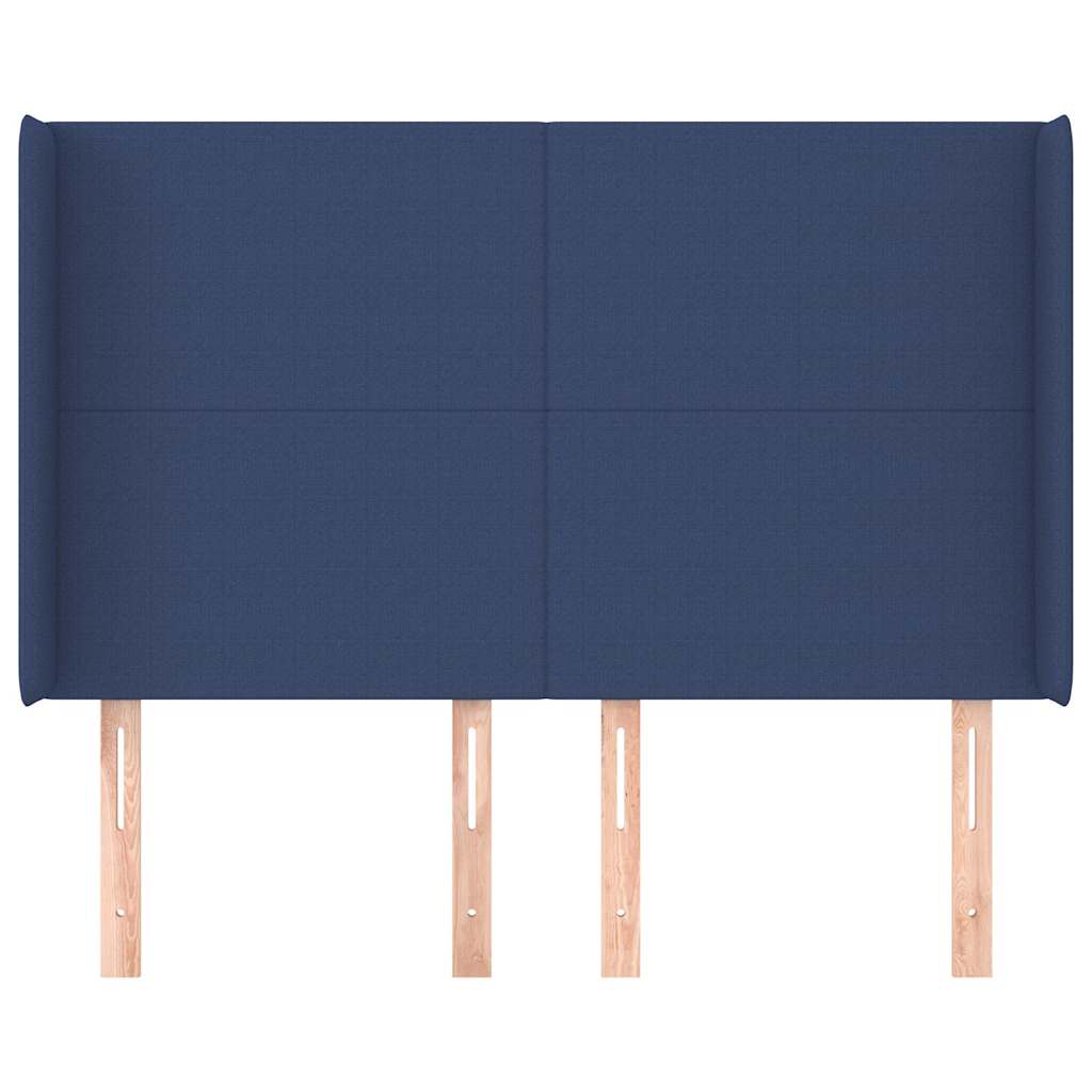 vidaXL Hoofdbord met randen 147x16x118/128 cm stof blauw, foto 2