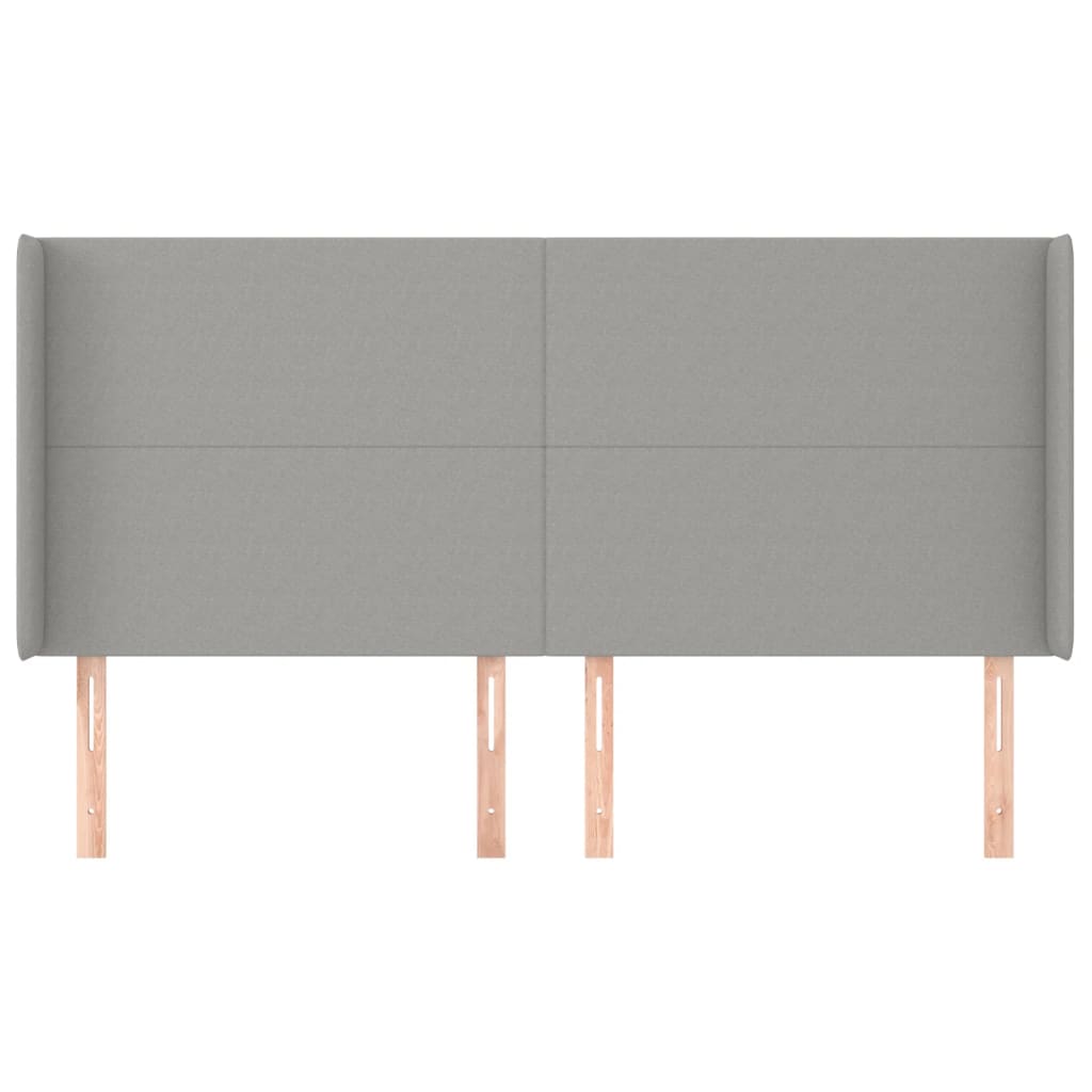 vidaXL Hoofdbord met randen 163x16x118/128 cm stof lichtgrijs afbeelding