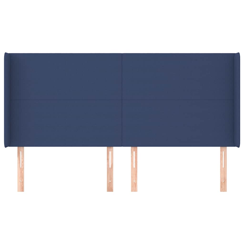 vidaXL Hoofdbord met randen 163x16x118/128 cm stof blauw, foto 2