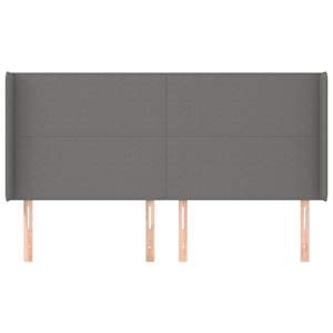 Čelo postele typu ušák tmavě šedé 183x16x118/128 cm textil - obrázek 3