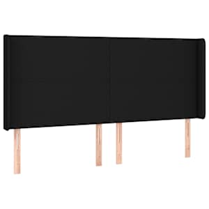 Čelo postele typu ušák černé 183x16x118/128 cm textil - obrázek 2