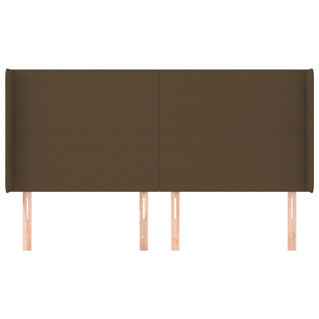 vidaXL Hoofdbord met randen 183x16x118/128 cm stof donkerbruin bruin, foto 2