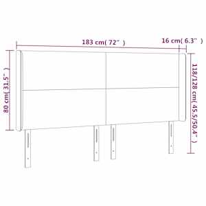 Čelo postele typu ušák taupe 183x16x118/128 cm textil - obrázek 9