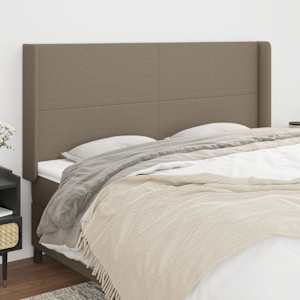Čelo postele typu ušák taupe 183x16x118/128 cm textil - obrázek 1