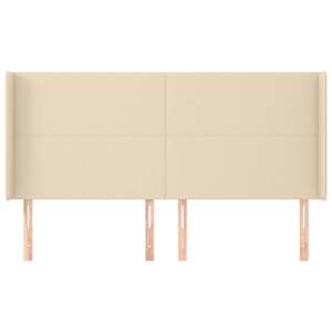 Čelo postele typu ušák krémové 183x16x118/128 cm textil - obrázek 3