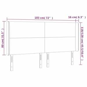 Čelo postele typu ušák krémové 183x16x118/128 cm textil - obrázek 9