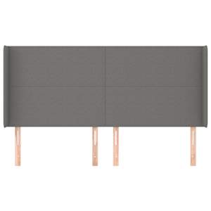 Čelo postele typu ušák tmavě šedé 203x16x118/128 cm textil - obrázek 3