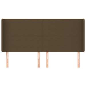 Čelo postele typu ušák tmavě hnědé 203x16x118/128 cm textil - obrázek 3