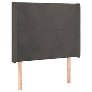 Čelo postele typu ušák tmavě šedé 83x16x118/128 cm samet - obrázek 2