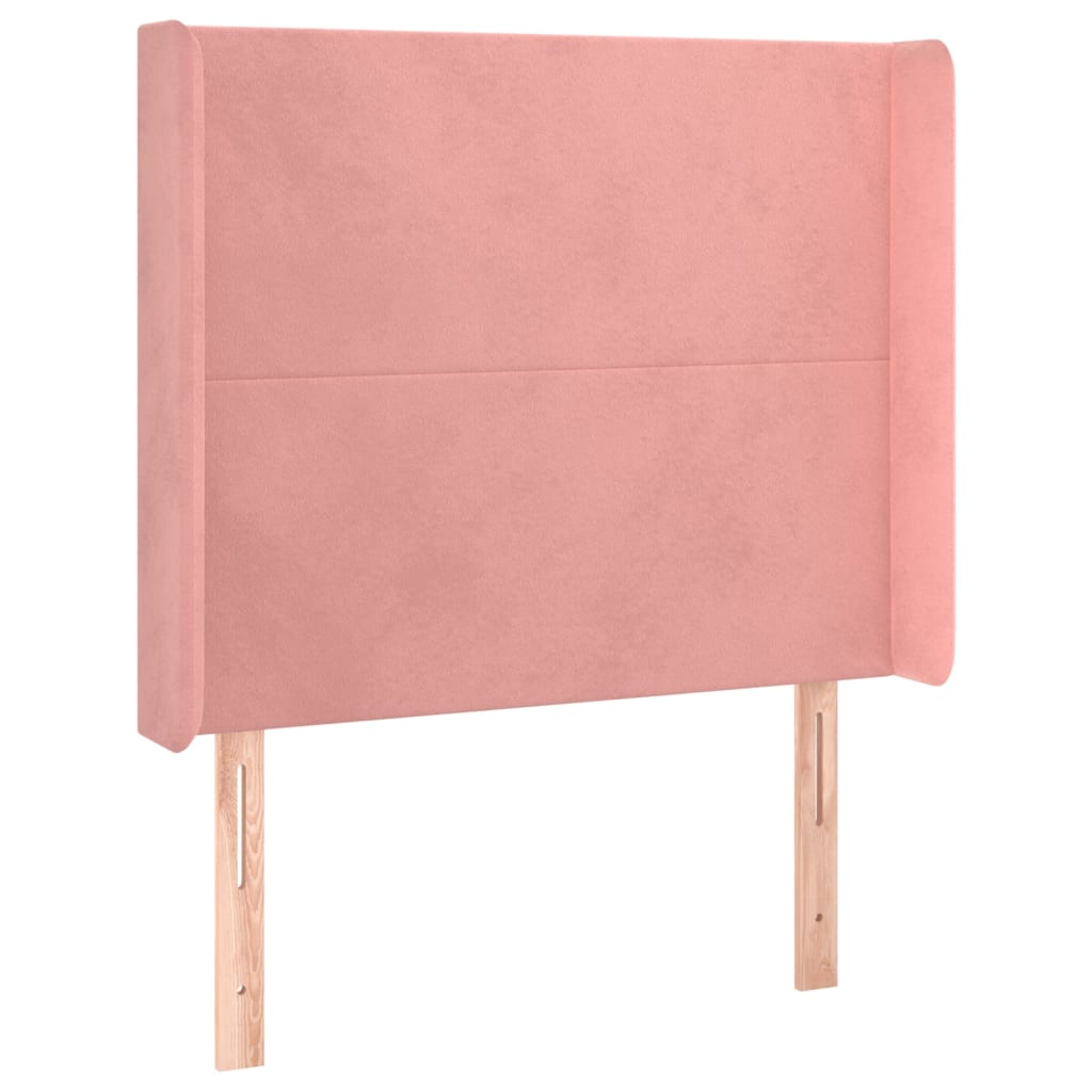 vidaXL ÄŚelo postele typu uĹˇĂˇk rĹŻĹľovĂ© 83x16x118/128 cm samet