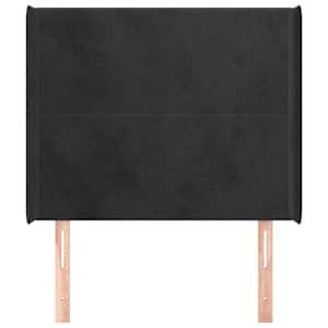 Čelo postele typu ušák černé 93x16x118/128 cm samet - obrázek 3
