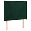 vidaXL voodipeats servadega, tumeroheline, 93x16x118/128 cm, samet