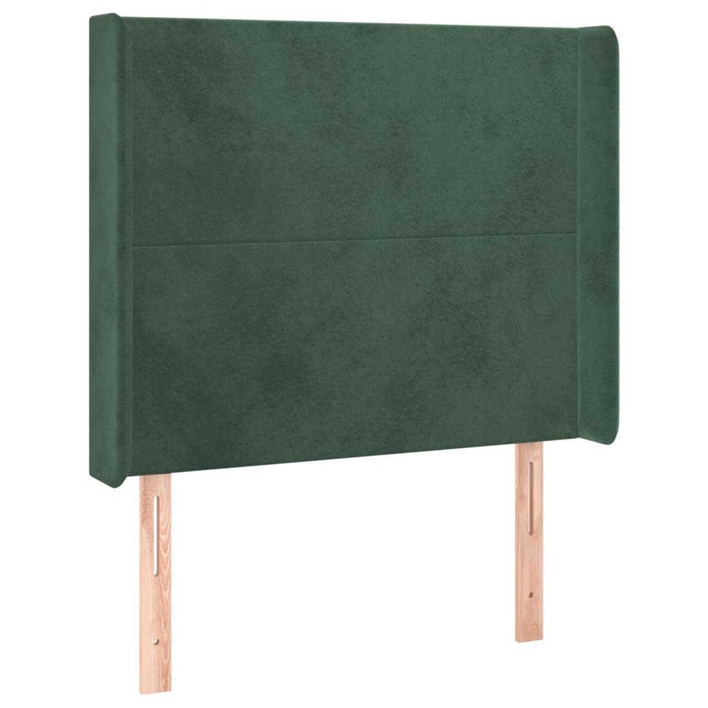 vidaXL Čelo postele typu ušák tmavě zelené 93x16x118/128 cm samet