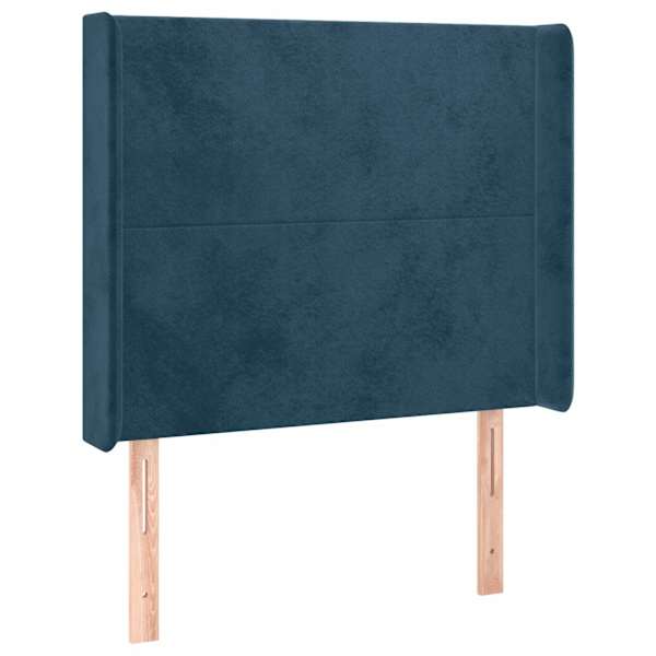 vidaXL voodipeats servadega, tumesinine, 93x16x118/128 cm, samet