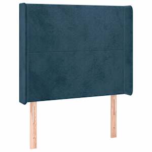 Čelo postele typu ušák tmavě modrá 93x16x118/128 cm samet - obrázek 2