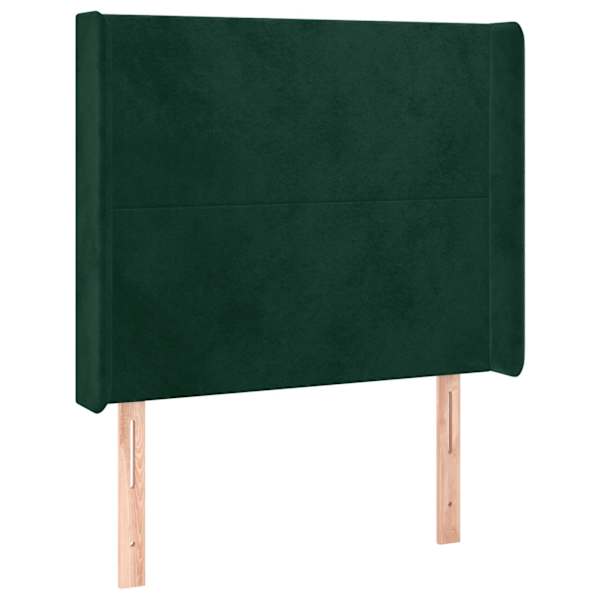 vidaXL voodipeats servadega, tumeroheline, 103x16x118/128 cm, samet