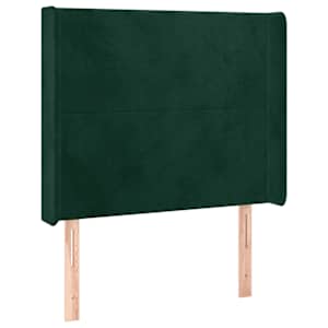 Čelo postele typu ušák tmavě zelená 103x16x118/128 cm samet - obrázek 2