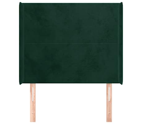 vidaXL Tăblie pat cu aripioare verde &icirc;nchis 103x16x118/128 cm catifea